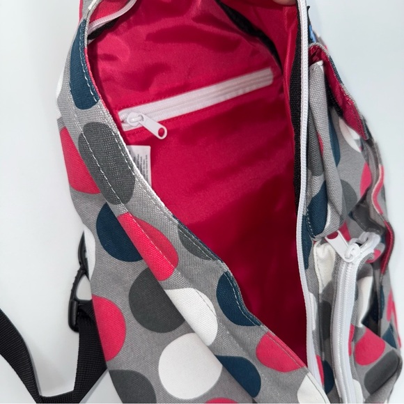 KAVU Gots Dots Pink Gray Blue Polka Dot Sling Backpack - Picture 4 of 4